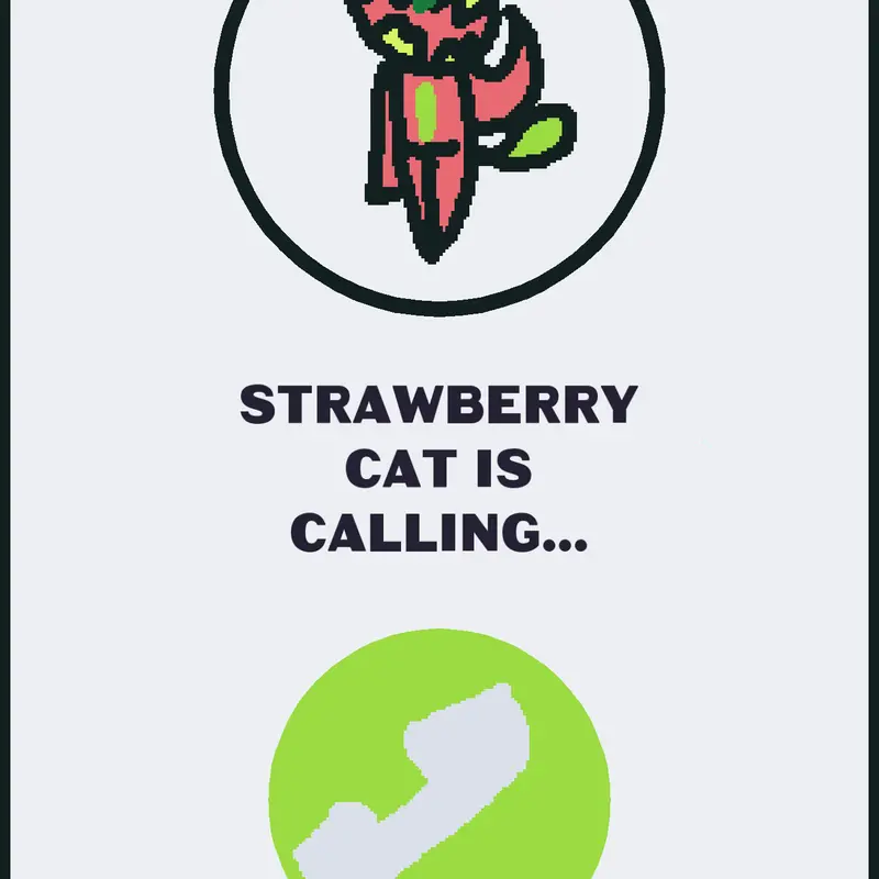 CALL GAME STRAWBERRY CAT REACT PLS?! by @abby440