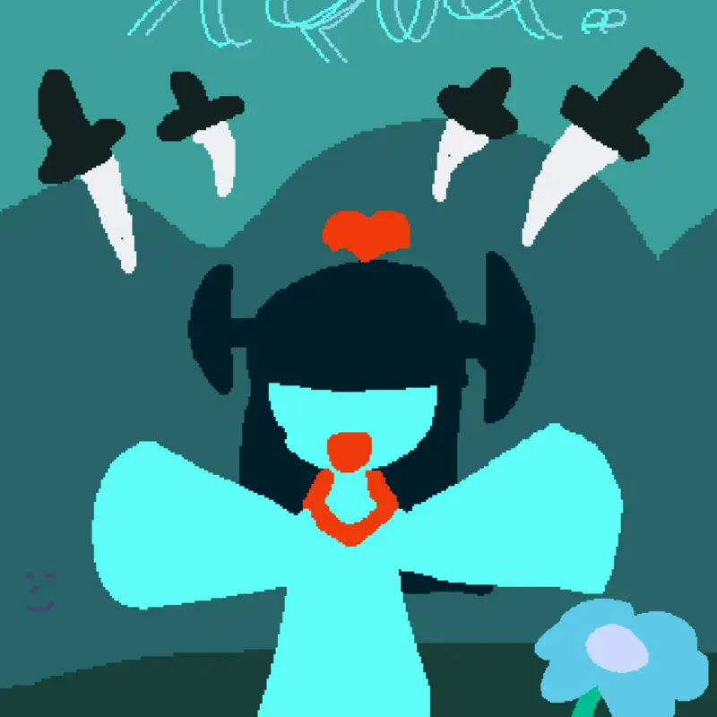 Aqua deltarune fanart by @hollywoodhehe
