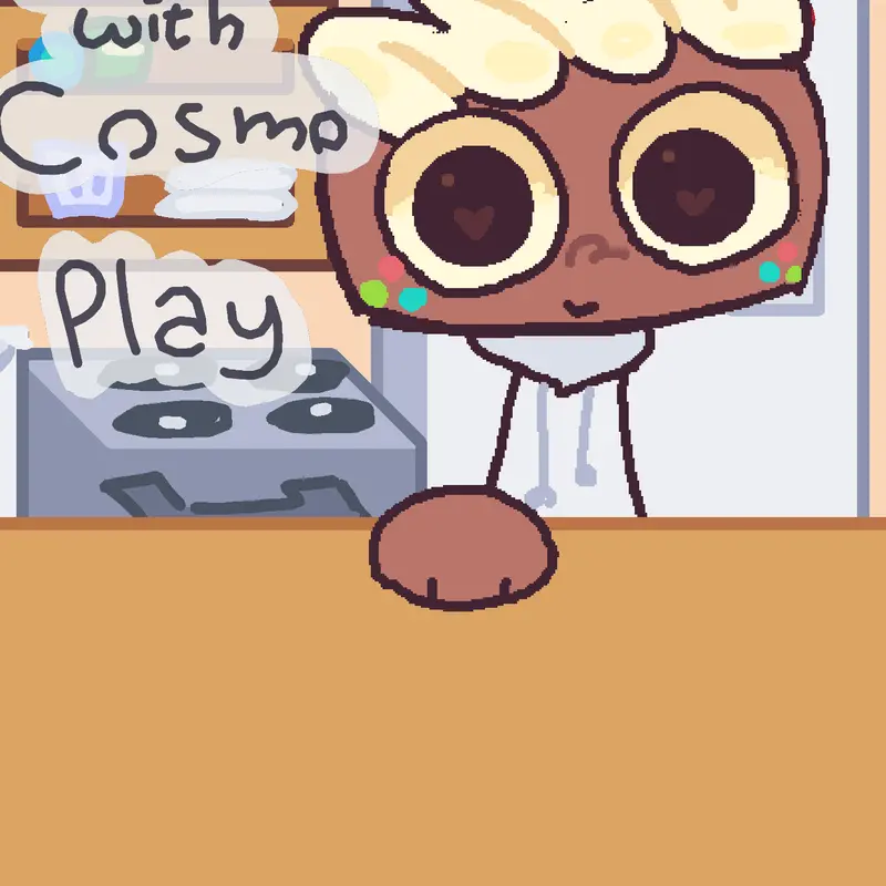 Baking with Cosmo dandys world by @NoriPaws