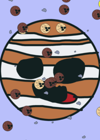 Jupiter Wakes Up eats all his 95 moons
