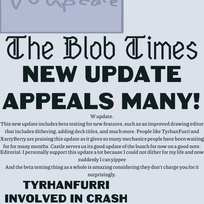 The Blob Times: New Update Appeals Many! by @BlueBlobProductions