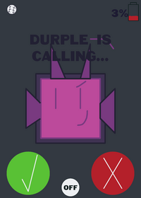 Green cube calls Durple at 3am