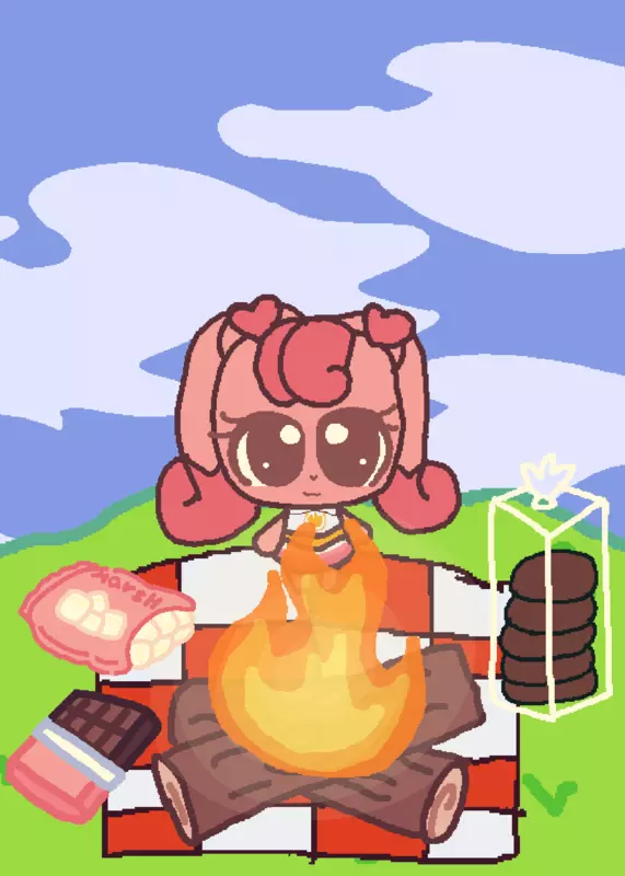 Camp picnic with Heartsping! Lets eat! by @Heartspingfanz