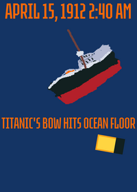 Titanic hits ocean floor