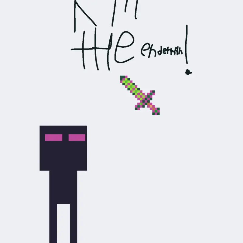 Kill the enderman! by @thefanofcuphead