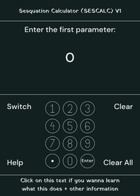 Sesquation Calculator Sescalc