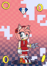 Amy Rose, the pink hedgehog, joins the group...