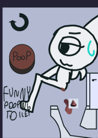 Funny pooping toilet