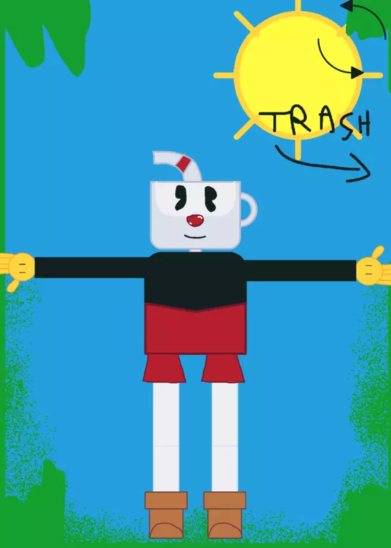 Cuphead ragdoll by @milado23