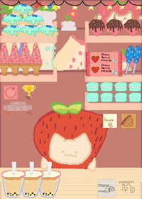 Eat with Strawberry Cat!