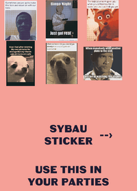A sticker that can be sended in parties.
