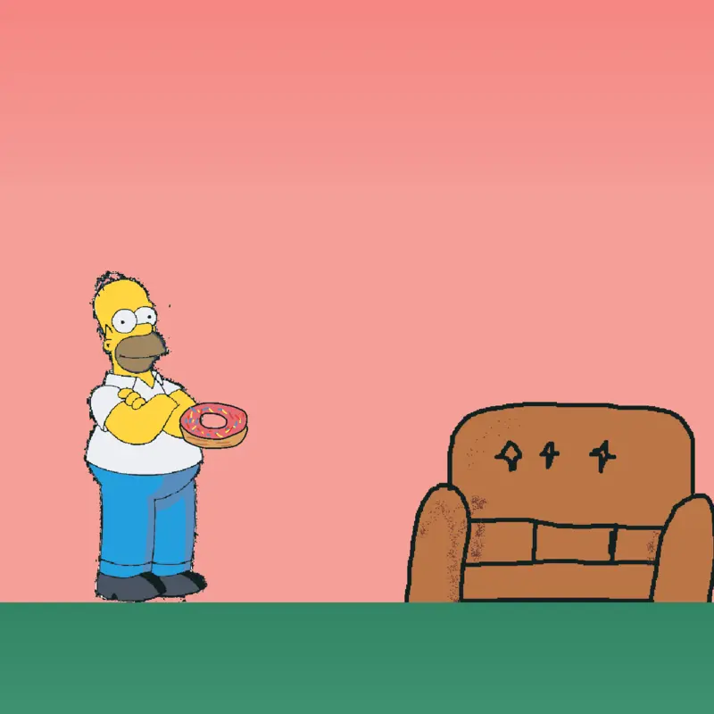 Homer drops his donut by @MinecraftFan729