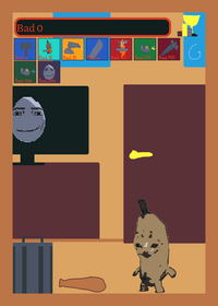Hit banana cat in a house