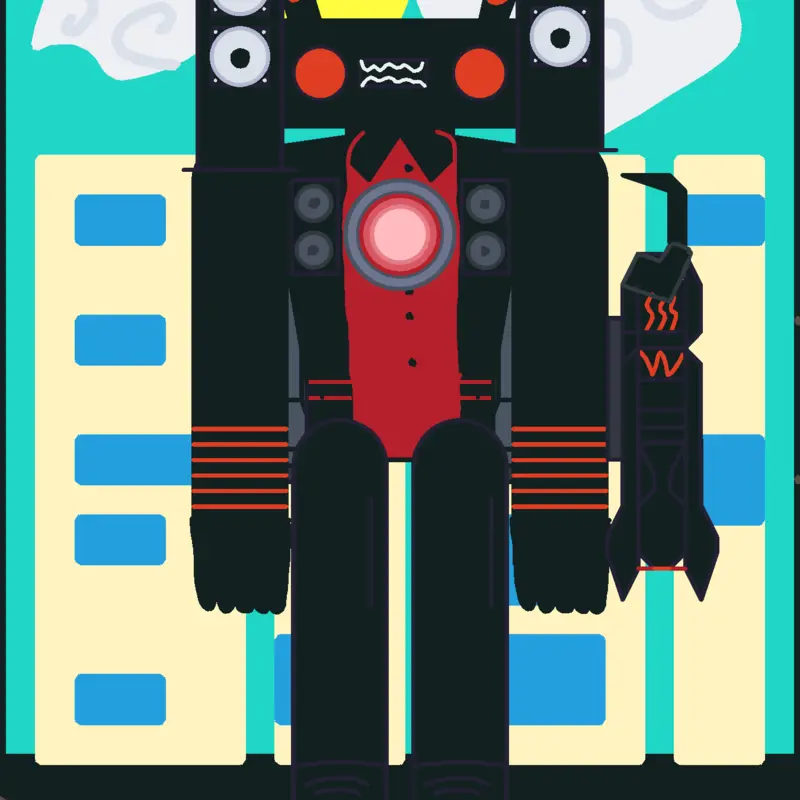 Titan boom box man by @kingpot