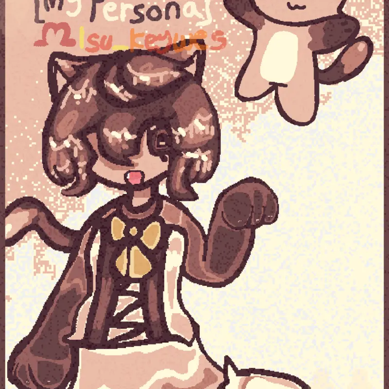 Artstyle test + new persona cat furry by @keywe_bird