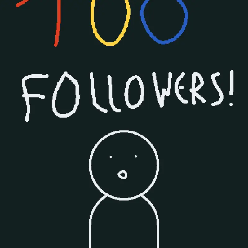 100 Followers!!! by @heythereguy