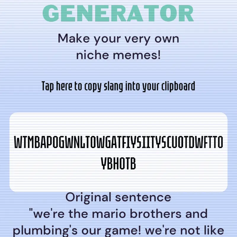 SenorL's Slang Generator by @Thyymes