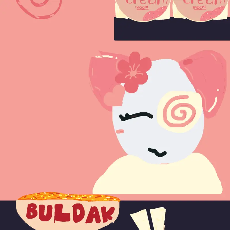 Buldak and Mochi Mukbang!!🌷💓 by @Lila_Catz