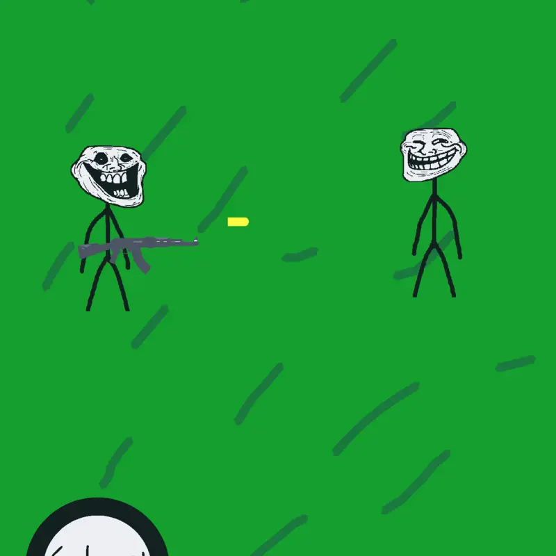 Trollface Fight (Gunner Trollface) by @KalaniCoding