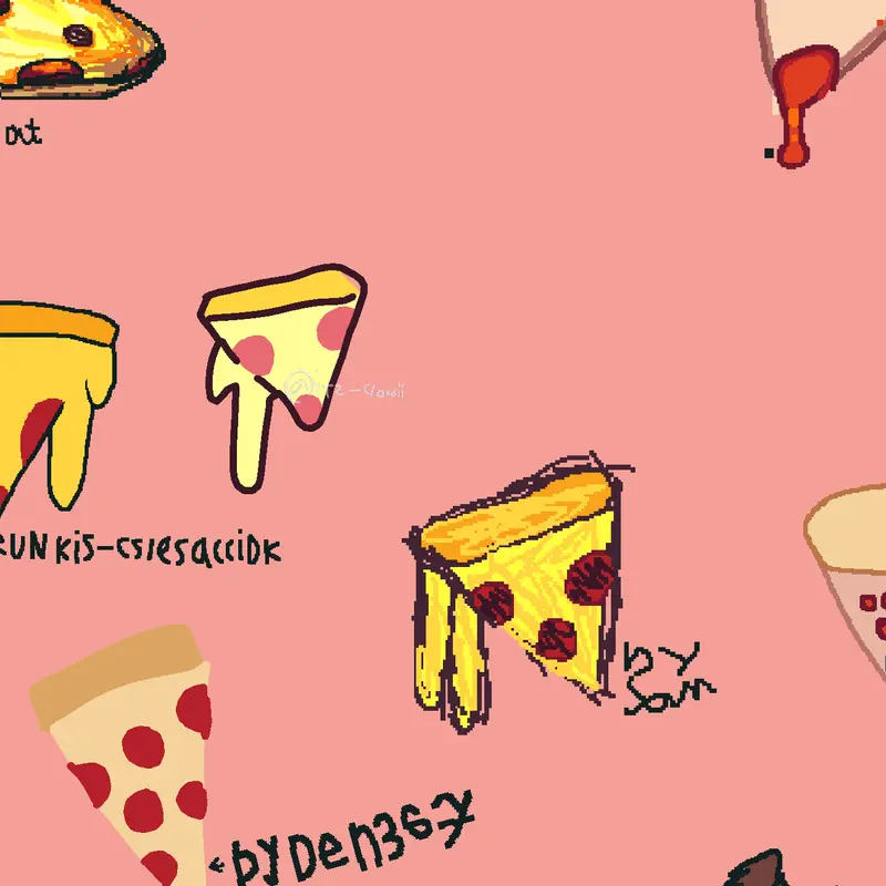 Drawing a pizza by @brushas