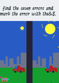 the seven errors and mark the error with the