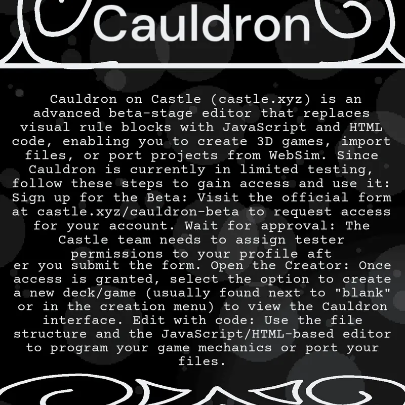 Information about the Cauldron by @RetroDecksEditor