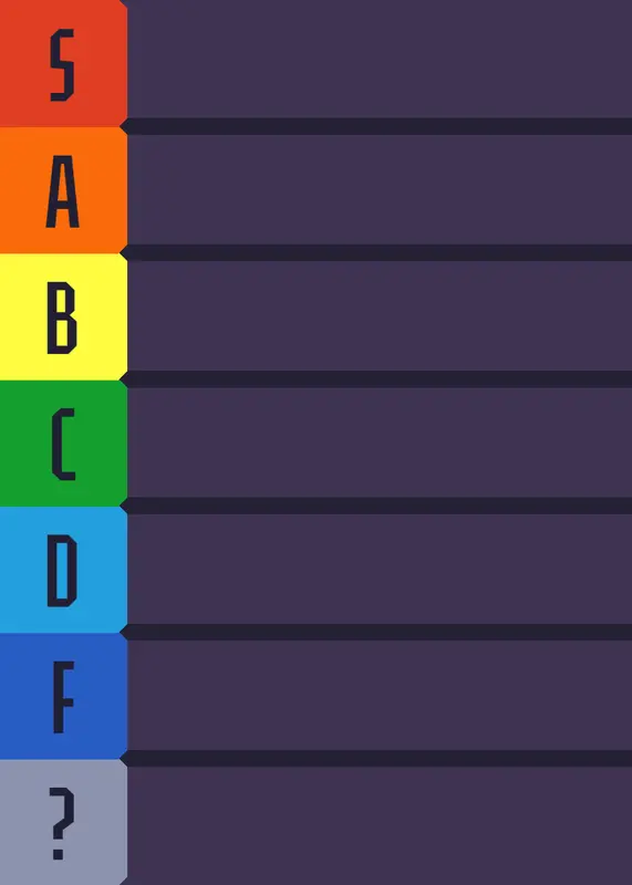 Game, movie and toy tier list by @GhostlyPineapple