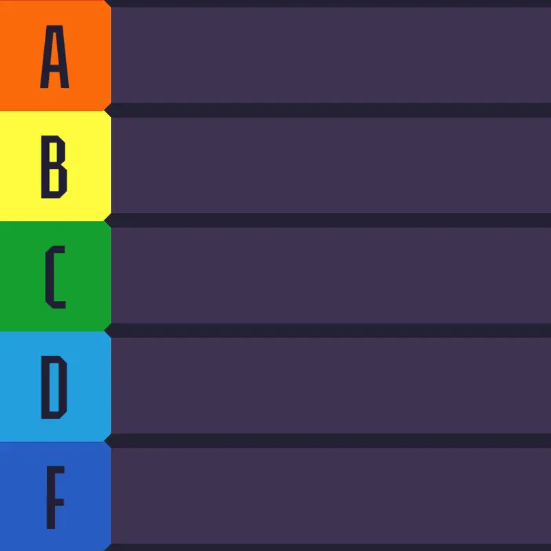 Game, movie and toy tier list by @GhostlyPineapple