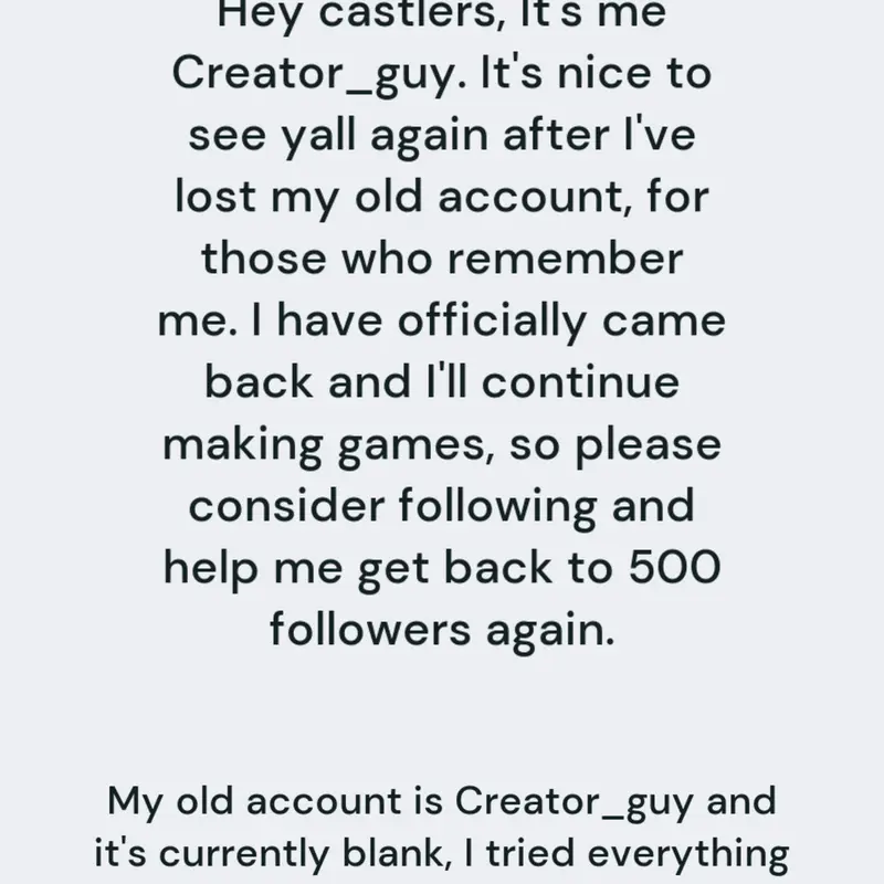 I'm back guys by @Creator_guy_