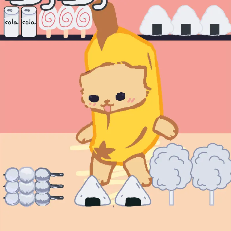 Banana cat eats! by @Zennia