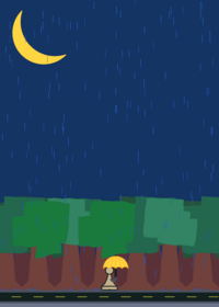 Pawn below in the rain