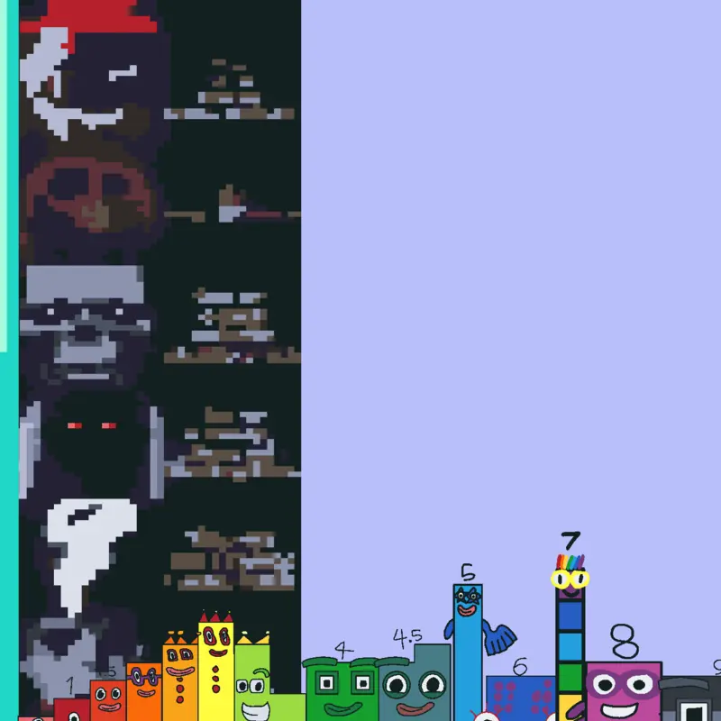 Numberblocks abstract land by @mirakurupenguin