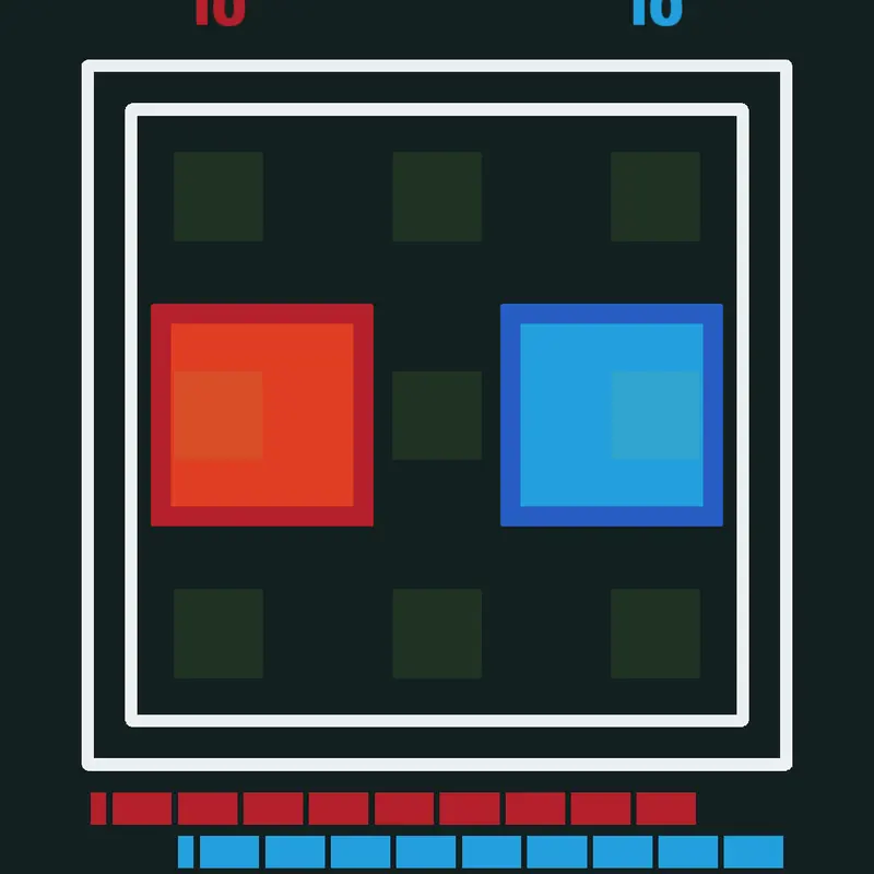 Red vs Blue square fight by @gh2