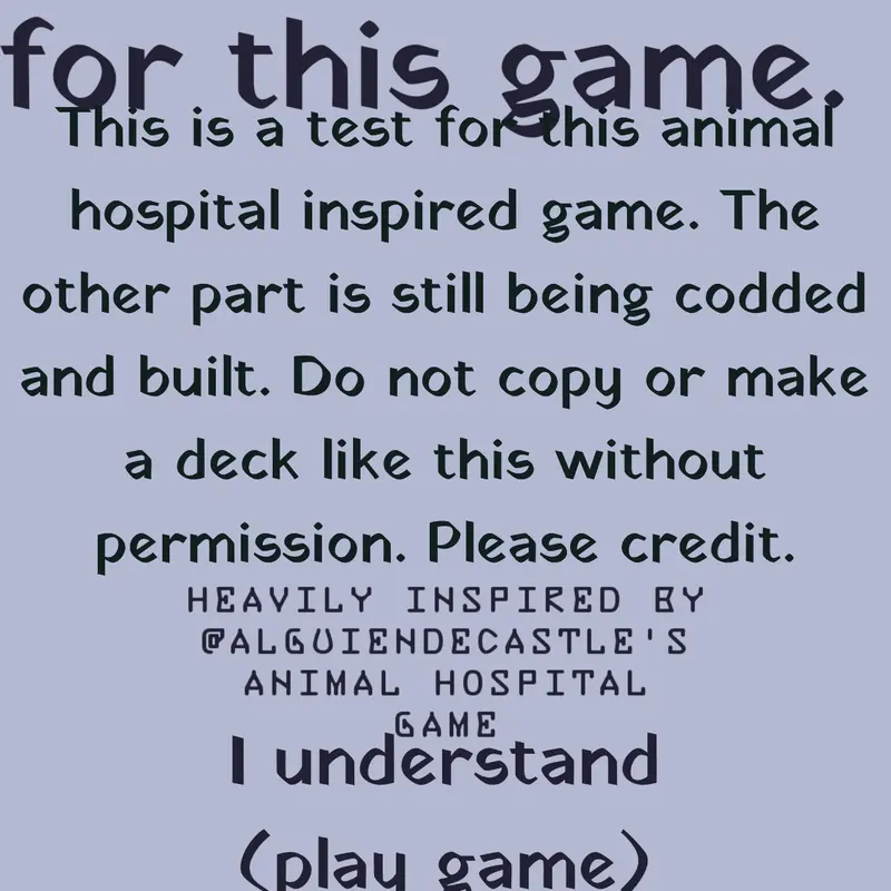 Animal hospital (test) by @game_creator0ff1c14l
