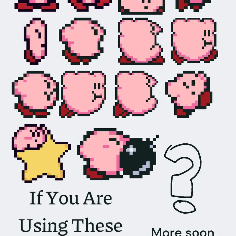 Kirby's Dream Land 2 Sprites (Recolored) by @MatthewMcneilAltagain