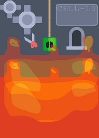 save green cube from lava