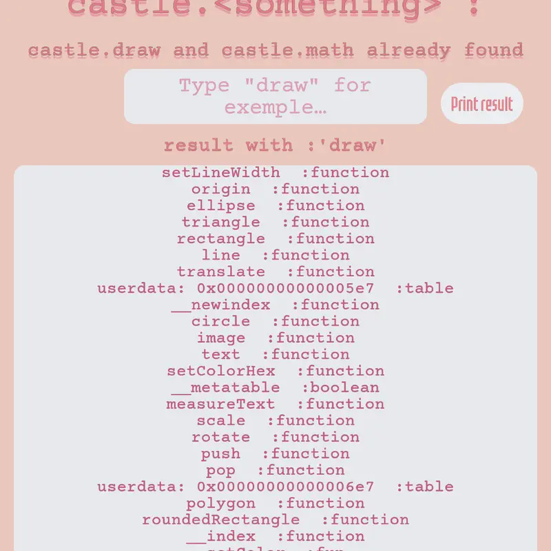Castle function finder by @Equinoxe
