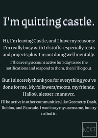 I'm quitting castle