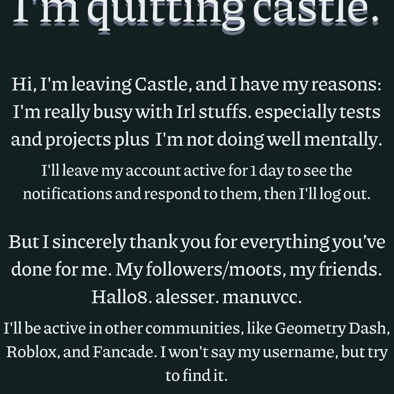 I'm quitting castle by @JhonSpring_32