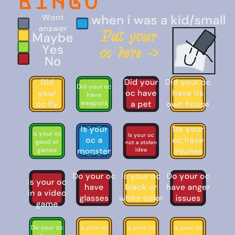 Oc bingo by @that_one_goof_ball6789