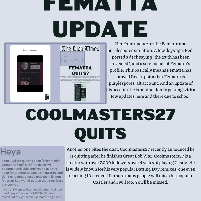 The Blob Times: Fematta Update by @BlueBlobProductions