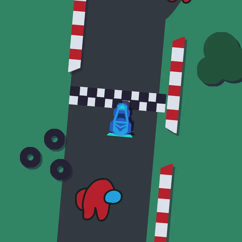 Run over amongus! by @Creilly