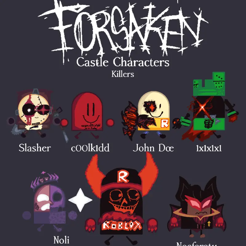 Forsaken Castle Characters (Killers) by @Shedletsky_TH