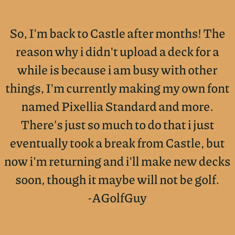Returning Message by @AGolfGuy