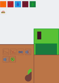 Green cube from ending eating