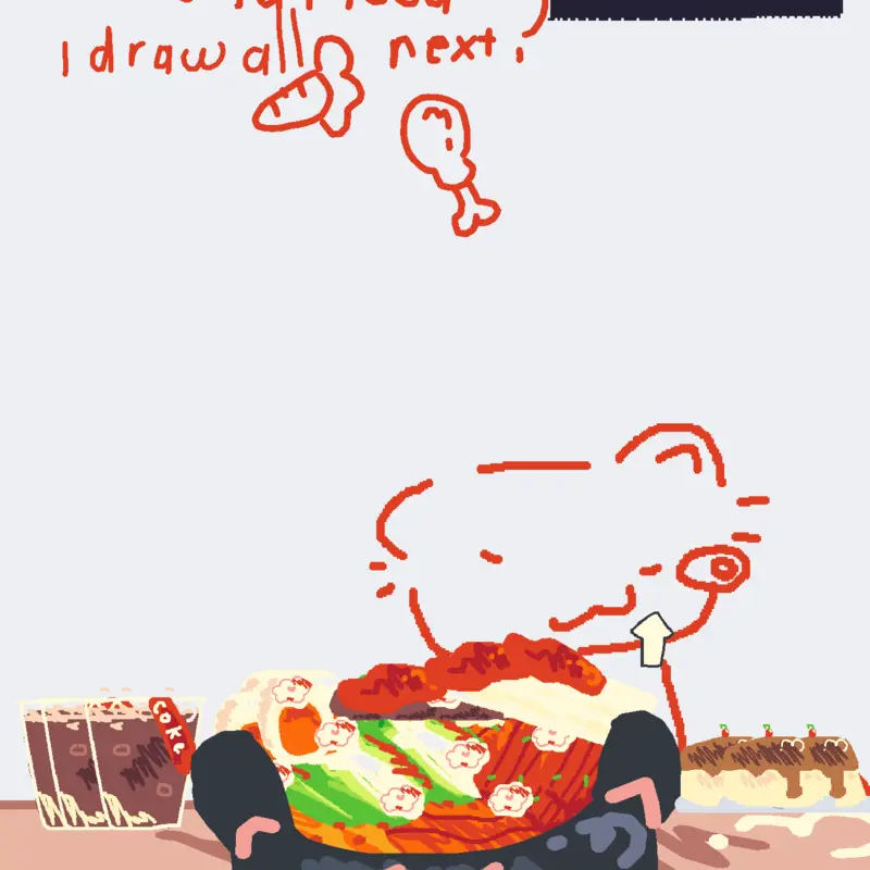 Mukbang with red paper cat 🐈 by @NamanhDuy