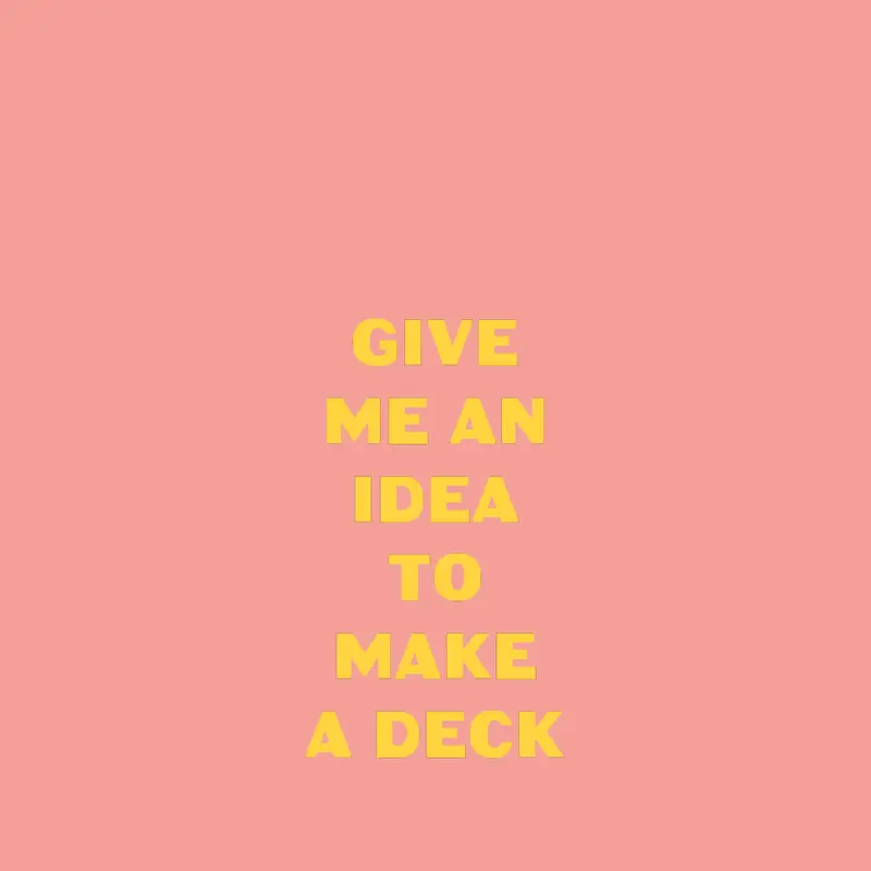 Give me an idea to make a deck by @jiegamingstudio