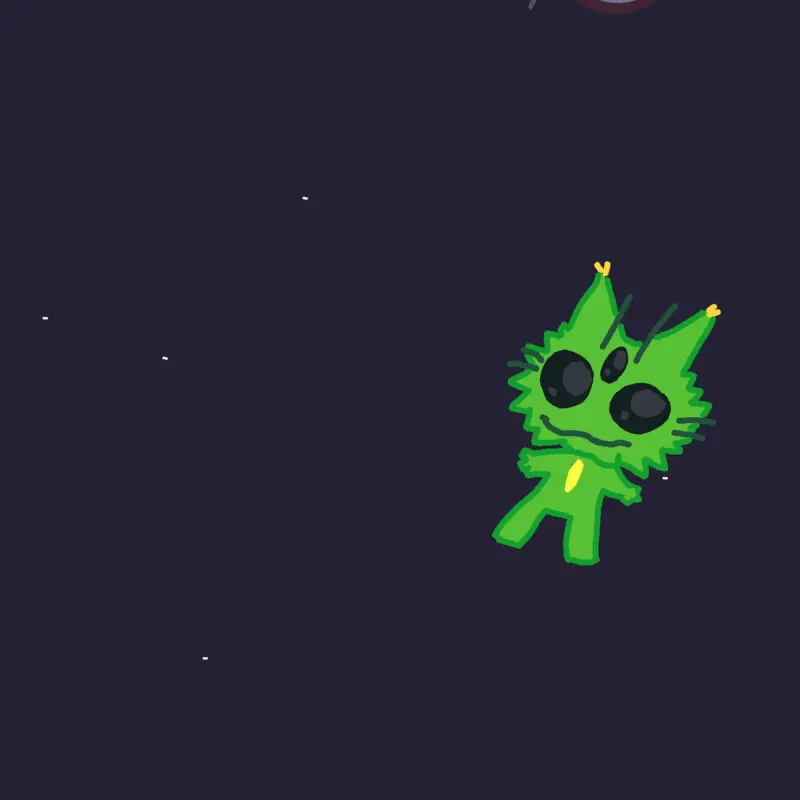 Alien cat in space by @Gonno