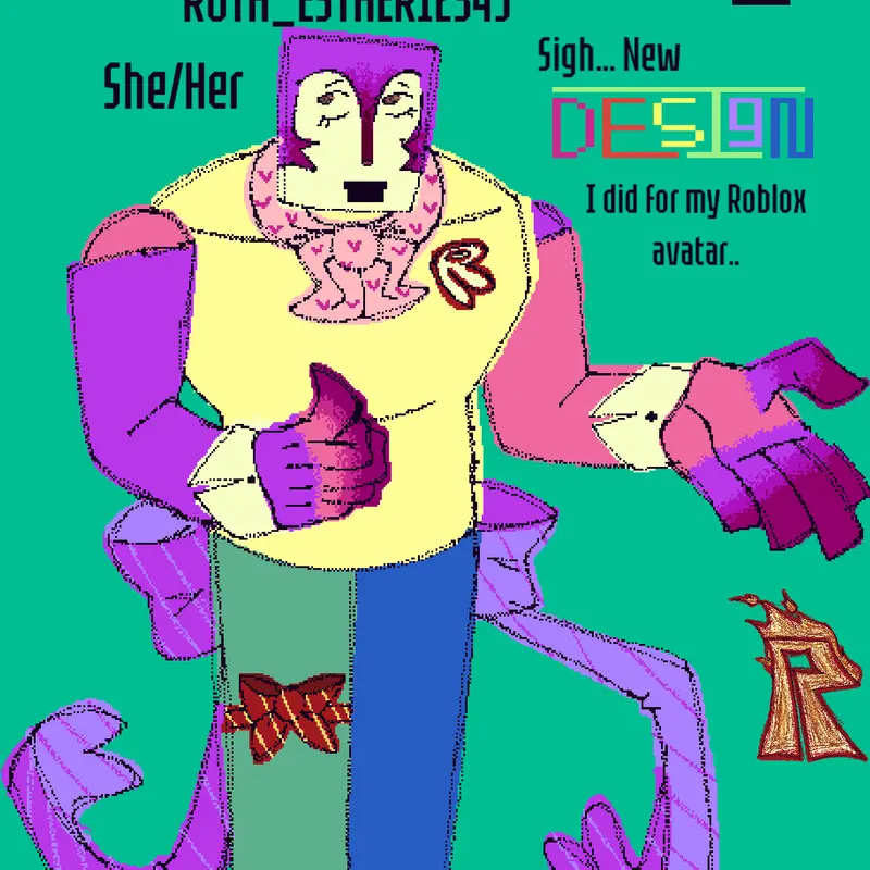 Roblox avatar ref sheet by @ESTHER12345