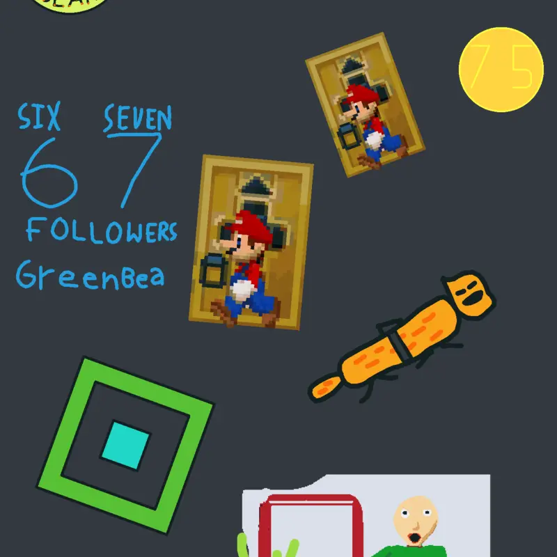 HAPPY 67 FOLLOWERS AD SIX SEVEN by @Greenbea